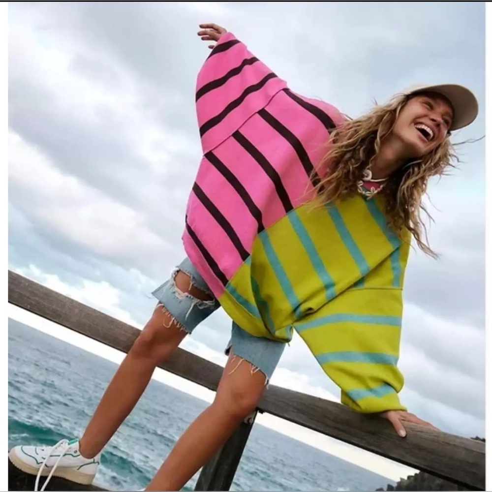 Free People Uptown Stripe Pullover Sweater